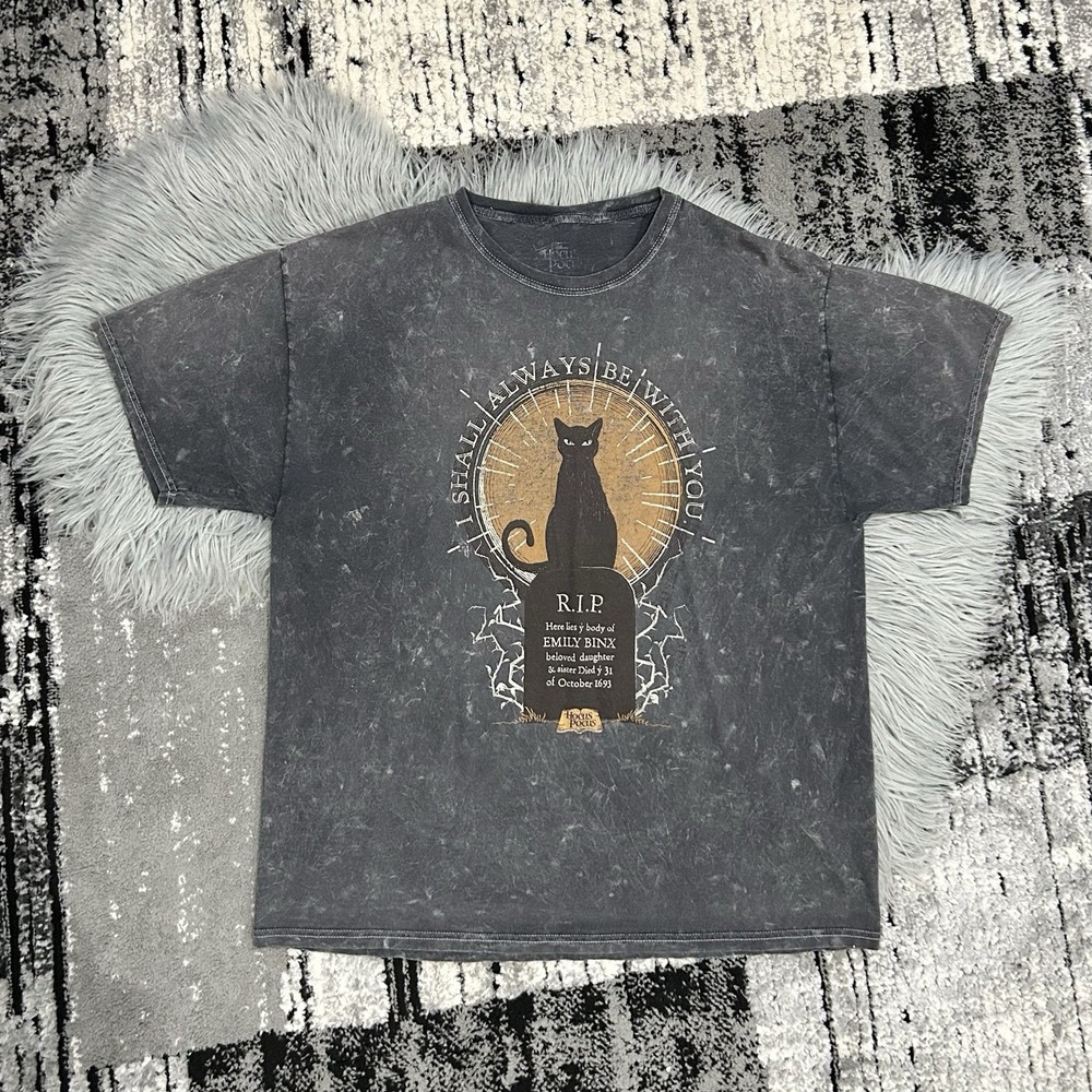 Disney Hocus Pocus RIP Emily‎ Binx Cat Graphic T Shirt Size Large